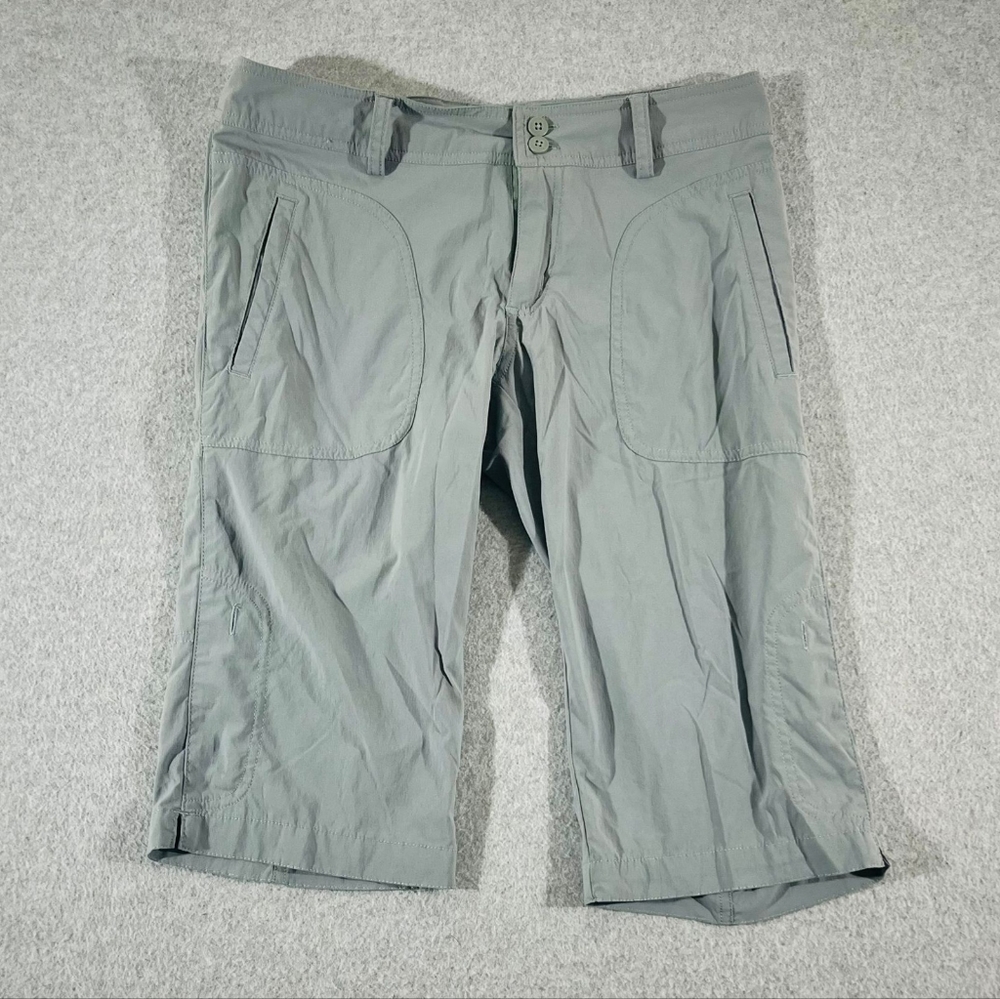 Patagonia Solimar Convertible Roll Up Shorts Womens 2 Green Bermuda Hiking